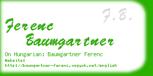 ferenc baumgartner business card
